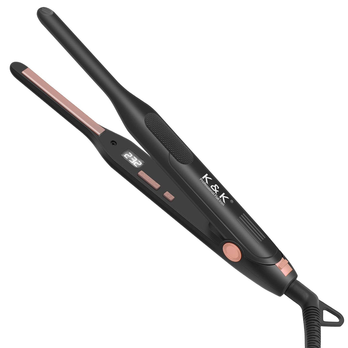 K&K Upgrade Pencil Straighteners Mini Straight and Curler Hair Straightener Thin Ceramic Floating Plate Auto Shut Off Flat Iron for Women Short Hair