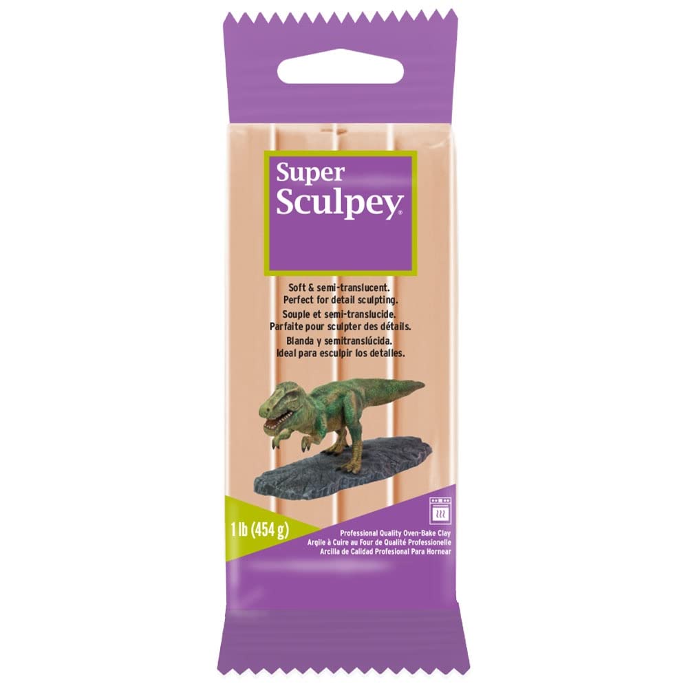 Super Sculpey Polymer Clay - 1 lb/454 g, Beige Pack of 1