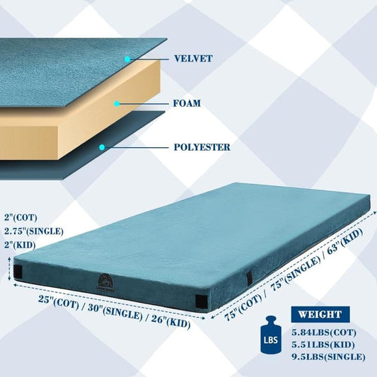 Underwood Aggregator Camping Memory Foam Mattress - 5/7CM Roll Up Camping Mat for Tent, Floor, Portable Sleeping Mattress with Storage Bag for Adults, Thick Sleeping Pad, Also Suitable for Car Camping