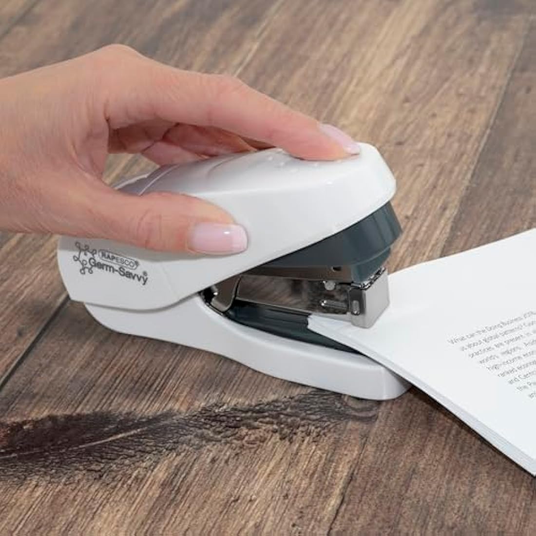 Rapesco 1689 ECO Less Effort Flat Clinch Stapler with 2000 Type 24/6mm Staples, 35 Sheet Capacity, White