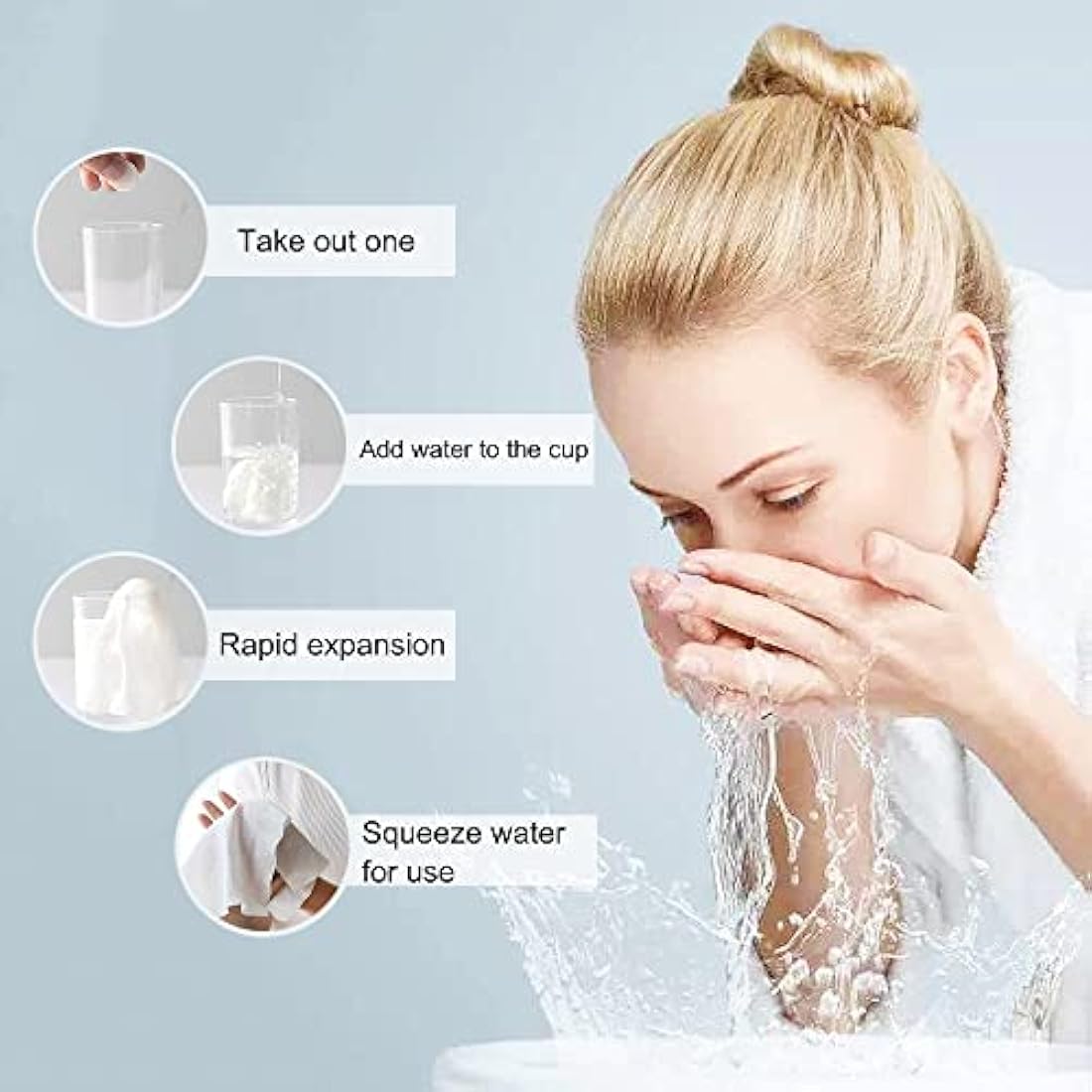 GLOYY Soft Compressed Towels Biodegradable Mini Coin Tissues Includes FREE Carrying Dispenser, Portable for Home Beauty Backpacking Camping Outdoor Accessories(500 Count) (8.8”x9.5”)
