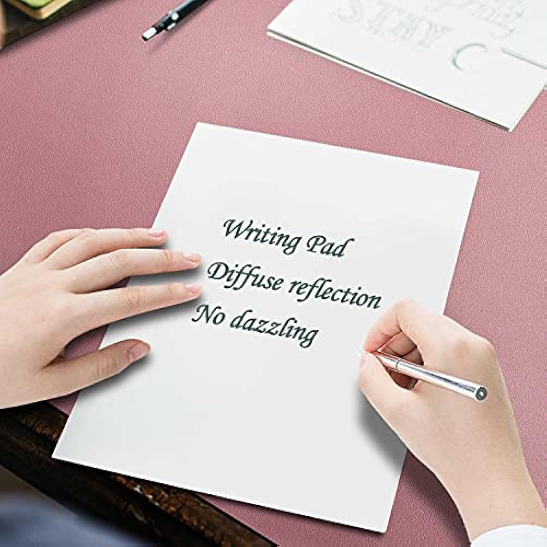DOBAOJIA Desk Pad XX-Large, Desk Mat, Desk Blotter, Laptop Pad, Extended Mouse Mat, Mouse Pad XXL, Writing Pad for Office/Home, Dual-Side Use PU Leather Waterproof 35.4" X 16.9"(Dark Pink/Pink)