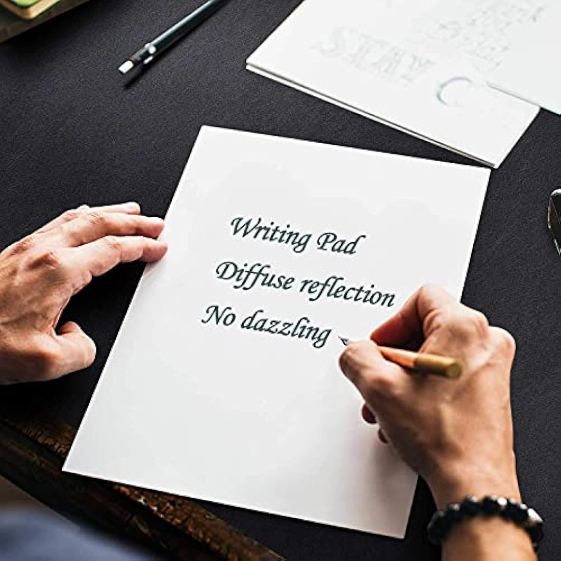 DOBAOJIA Extended Mouse Pad Desk Pad Large 31.5" X 15.7" Large Mouse Mat XL Desk Blotter Writing Pad for Laptop/Office/Home, PU Leather Side Waterproof +Suede Side Non-Slip (Black)