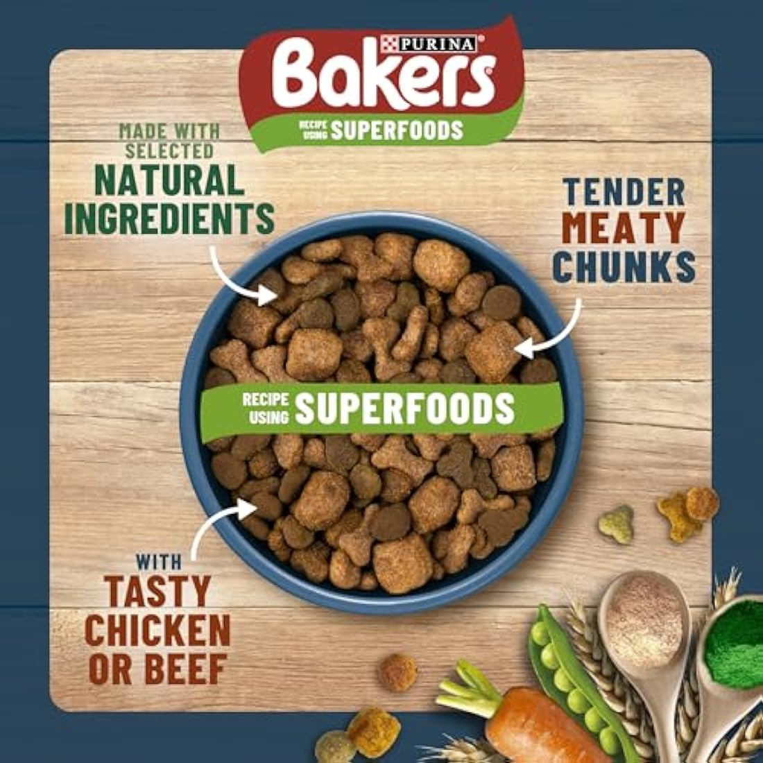 BAKERS Beef with Vegetables Dry Dog Food 14kg