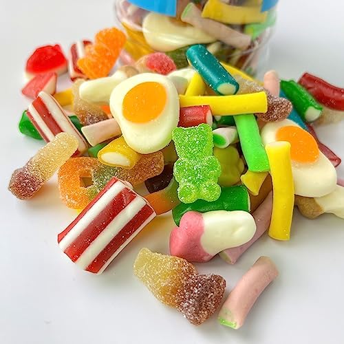 Happy Birthday Pick n Mix Sweet Jar Classic Retro Pick and Mix Jar 24cm x 9cm 650g Sweet Treat Gifting Co.