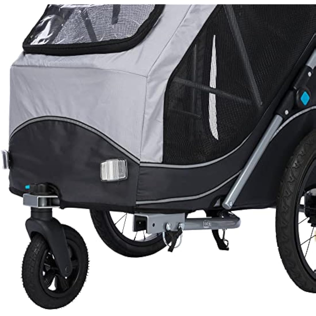 TRIXIE Buggy Front Wheel for Bicycle Trailers (12794/12796/12798) – Quick-click function – 360° joint – Rubber tyres – 12795