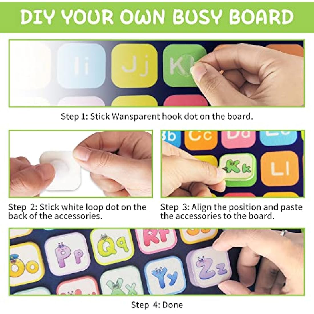 TenFans Busy Board - Montessori Toys for 1 2 3 4 Years Old - Sensory Toys for Autism - Toddler Toys Gift for Boys & Girls Learning Fine Motor Skills