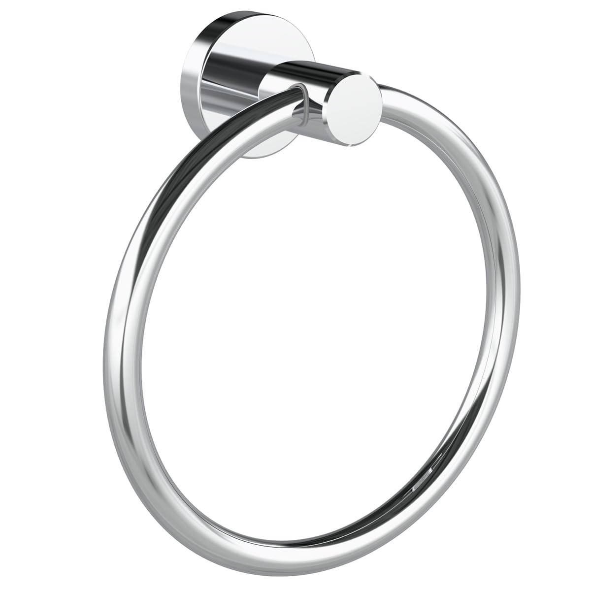 WZRUA Towel Ring Hand Towel Holder Wall Mounted, Chrome SUS304 Stainless Steel Modern Round Base Rustproof Towel Holder for Bathroom