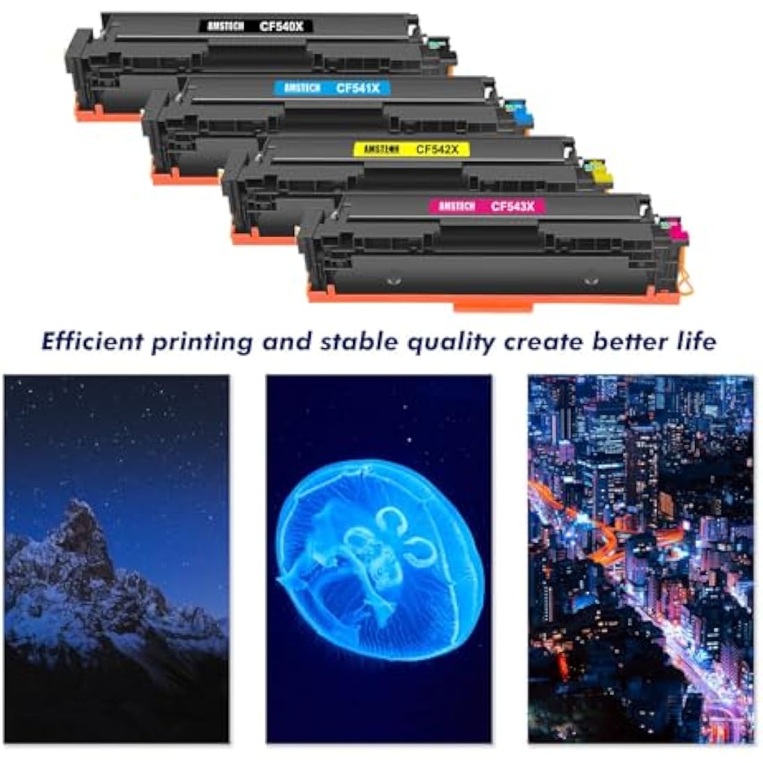 203X M281fdw M254dw Toner Cartridge: Compatible for HP 203X 203A Color Laserjet Pro MFP M281fdw M254dw M281fdn M280nw M281cdw M254nw M254dn M281 CF540X CF540A Black Cyan Yellow Magenta 4-Pack