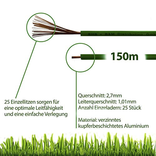 150 m Boundary Cable + 450 Ground Spikes + 10 Cable Connectors for Robotic Lawnmowers, Accessory Set, Boundary Wire for Search Cables, Compatible with