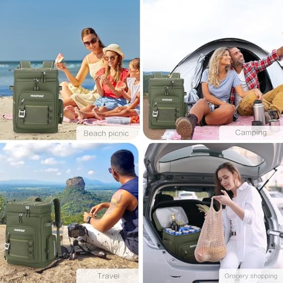 Hulongo Large Waterproof Insulated Cooler Backpack for Men & Women, Leak Proof Cooler Backpack
