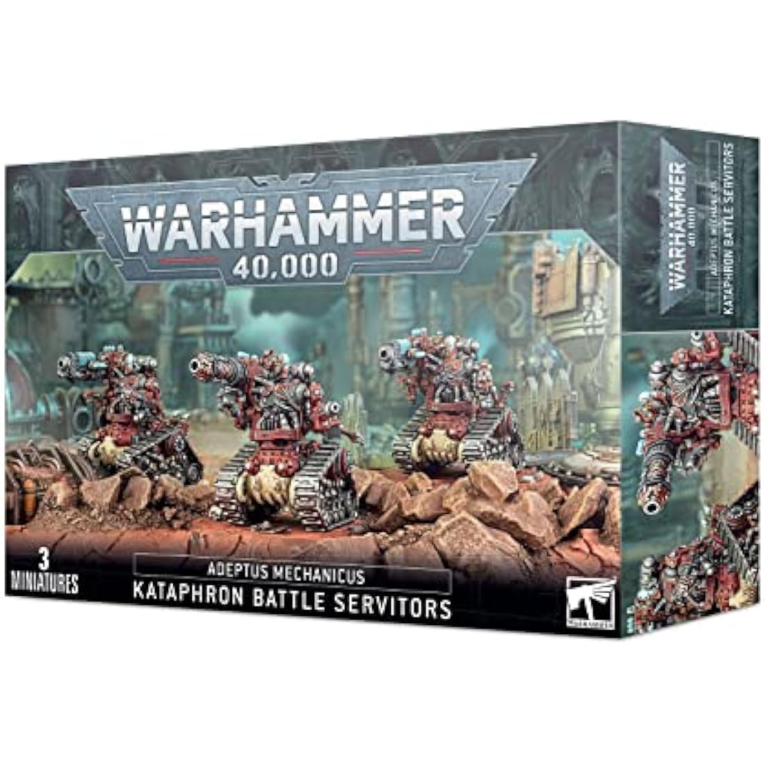 Games Workshop 99120116020" Adeptus Mech Kataphron Battle Servitors Plastic Kit, Black