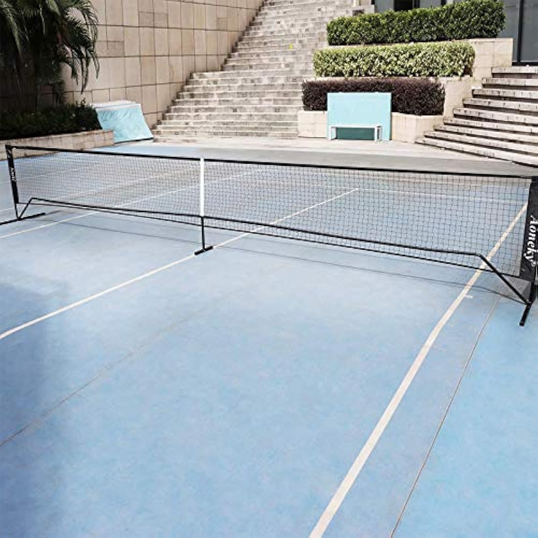Aoneky 22x3ft Pickleball Paddle Tennis Net Set, Metal Stand and PE Net - Portable PickleBall Net for Volleyball Tennis Driveway Outdoor Garden Beach (22 x 3 ft)