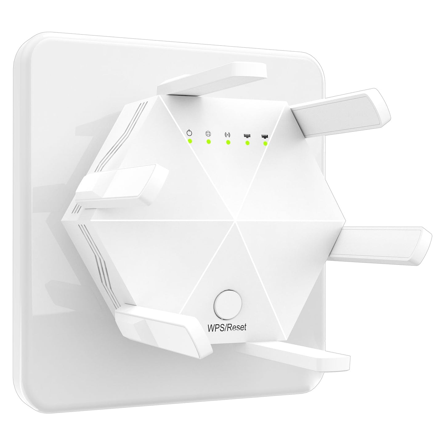 JBZP Wifi Extender Booster, WiFi Booster 1200Mbps 6 Antennas Dual Band Expand Wi-Fi Coverage To Your Whole Home, 45 Devices, Internet Booster, Works