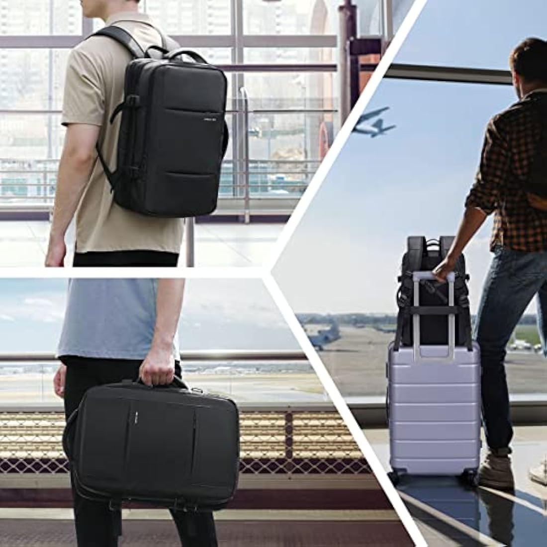 HEROIC KNIGHT Travel Laptop Backpack, Flight Approved Carry on Backpack, 17.3 Inch Water Resistant Busines Laptop Rucksack, Hand Luggage Bag With USB Charging Port, Underseat Cabin Bag For Men Women