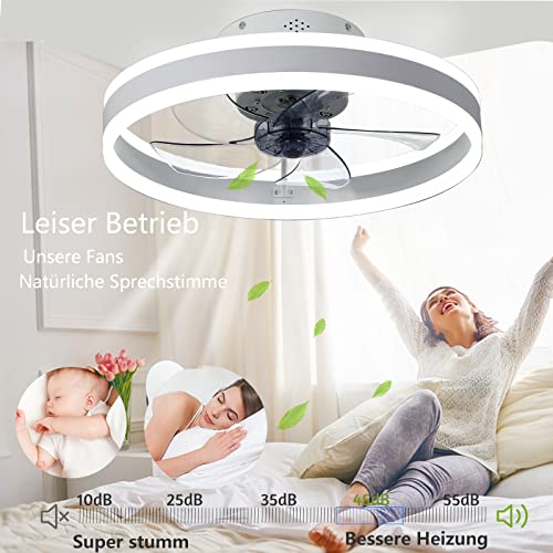 Wildcat Ceiling Fans with Lights, Quiet Modern LED with Remote Control Timer Fan Ceiling Light Fan Light for Living Room Bedroom Dining Room (Colour: