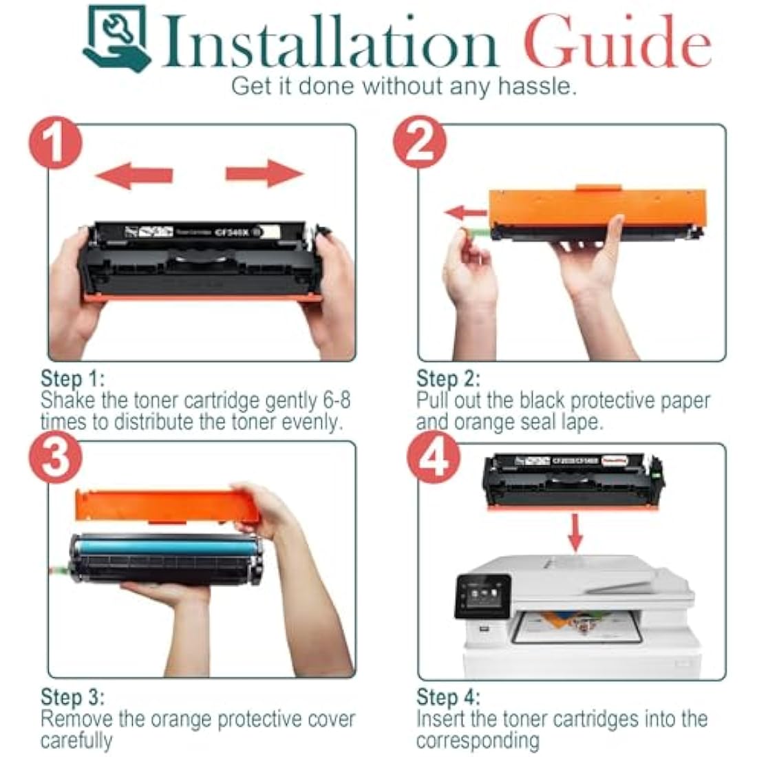 HenceBuy CF210X 131X Toner Cartridges Compatible for HP 131X CF210X CF210A 131A for HP LaserJet Pro 200 color MFP M276nw M276n M251n M251nw Black Cyan Magenta Yellow (4-Pack)