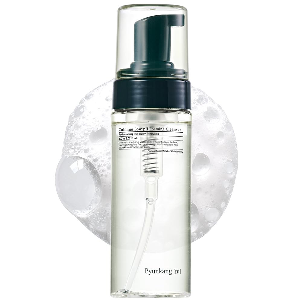 Pyunkang Yul Calming Low pH Foaming Cleanser, Gentle Daily Face Wash & Makeup Remover with Tea Tree, Centella Asiatica, 5 Hyaluronic Acids