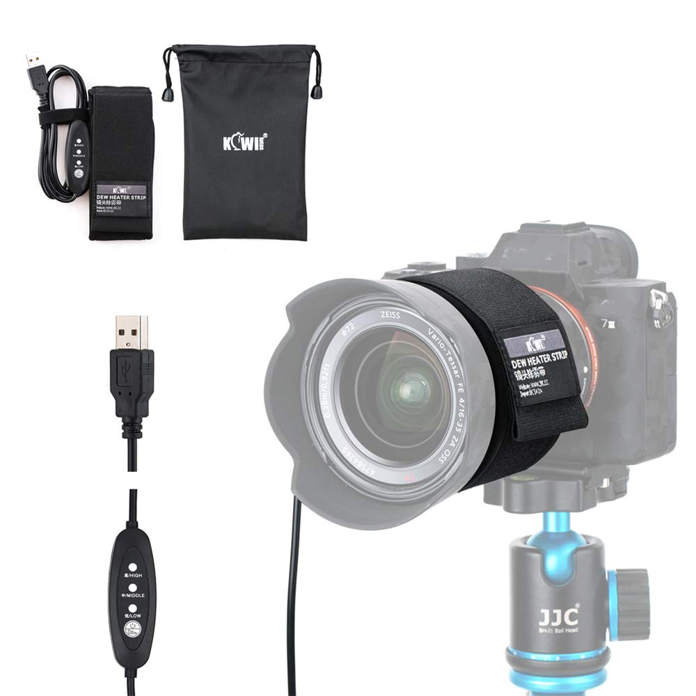 KIWIFOTOS USB Lens Dew Heater Warmer Strip with Temperature Regulator Condensation Prevention for Camera DSLR Lens Telescopes Eyepieces Heating