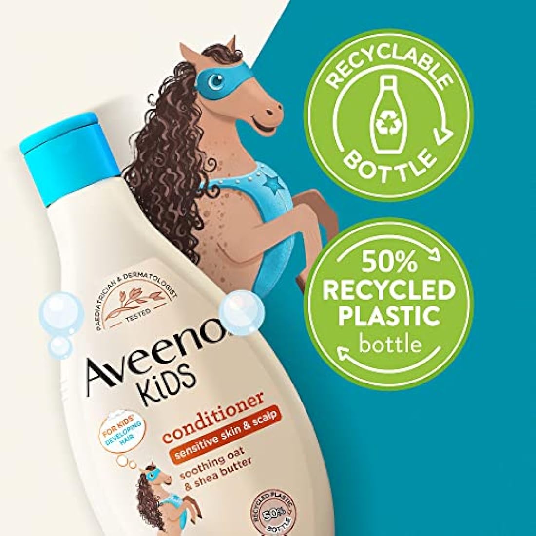 Aveeno Baby Kids Conditioner 250ml | Enriched with Soothing Oat & Shea Butter | Hair Conditioner for Children Developed for Your Little Superhero | Childrens Toiletries Sets