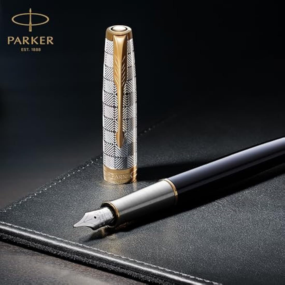 Parker Sonnet Fountain Pen | Matte Black Lacquer with Gold Trim | Fine Nib | Gift Box