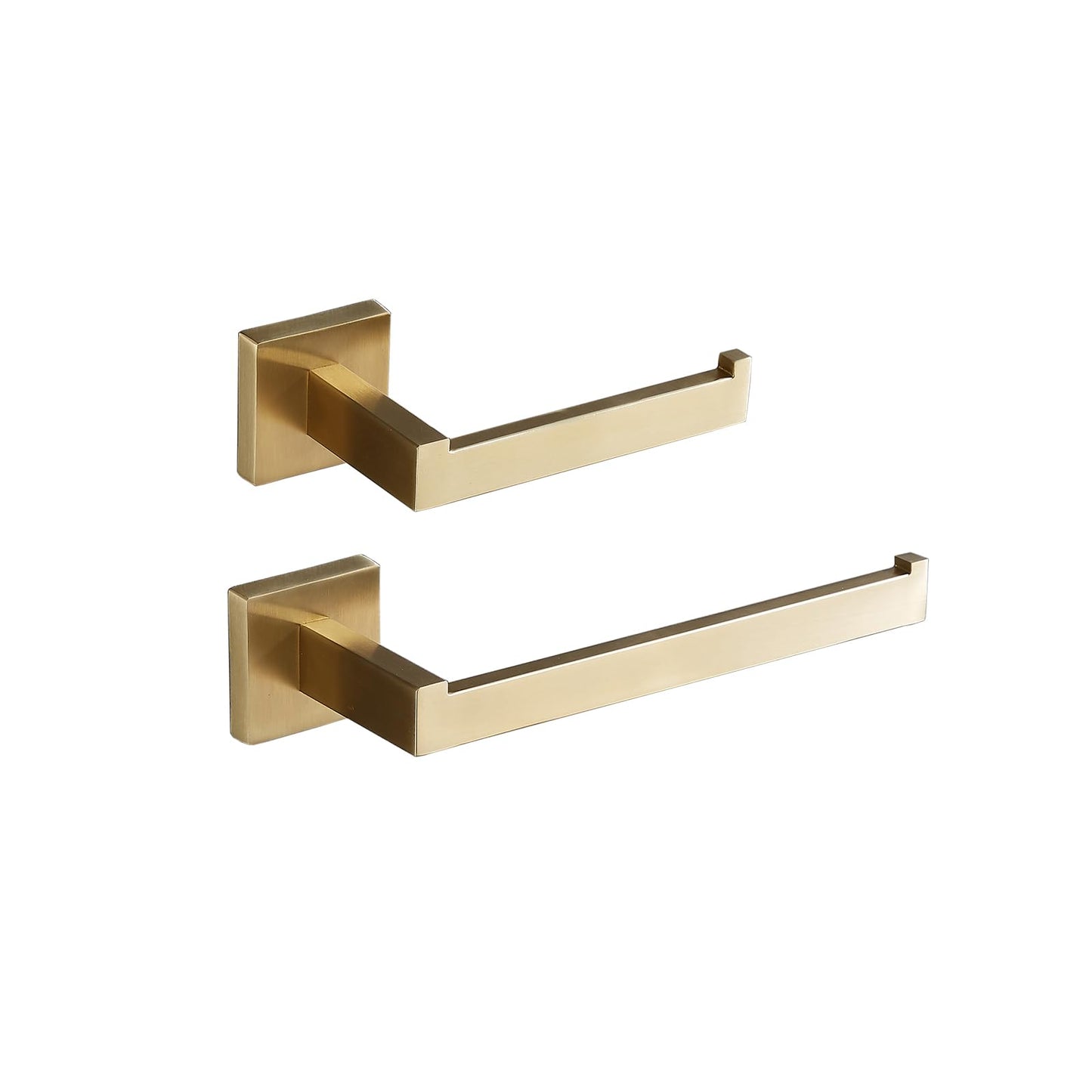 Bathroom Hardware Set,2-Pieces Brushed Gold Accessories 304 Stainless Steel Wall Mounted Bathroom Hardware 2-Piece Set Towel Rack and Toilet Paper