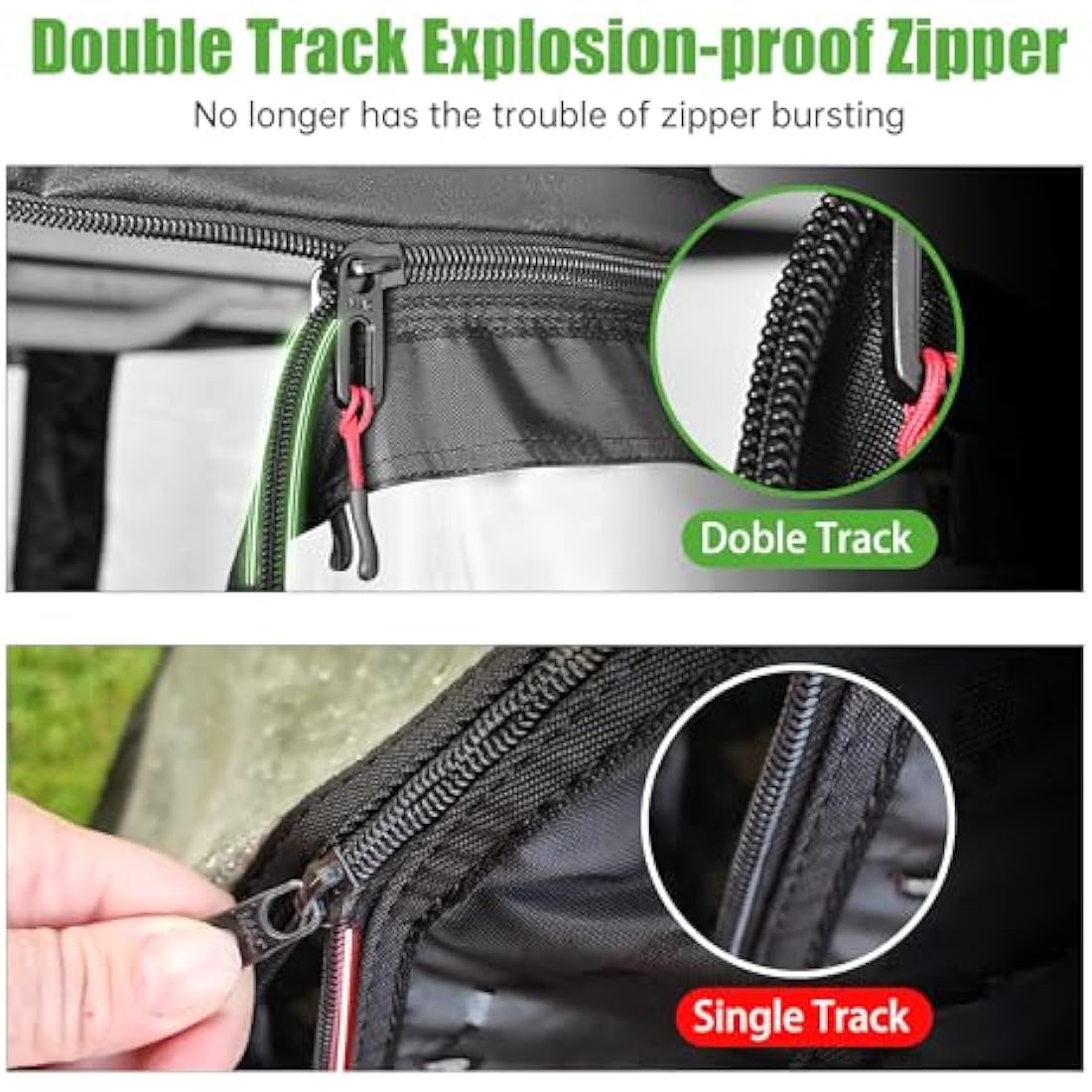 10L0L Golf Cart Enclosure for 2 Seater Club Car DS Precedent Onward and Tempo, 600D Waterproof and Windproof Golf Buggy Cover with Side Mirrors Opening Zipper 4 Side Clear Windows and Taillight Zone