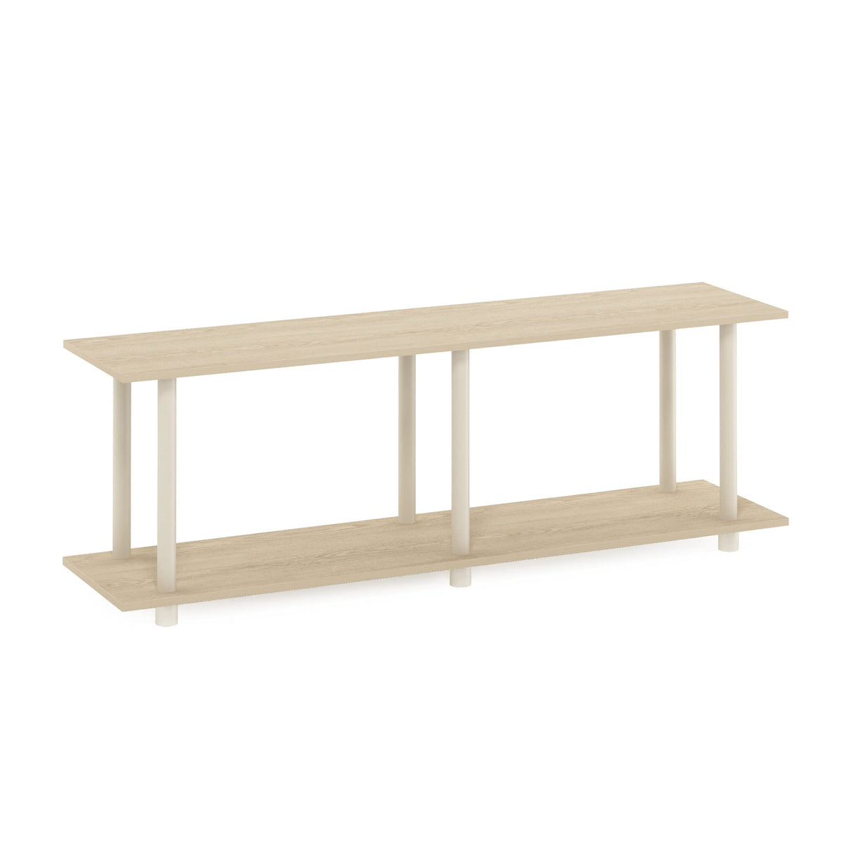 Furinno TURN-N-TUBE Display Shelf, 4-Tier Book Shelf, Storage Shelves, Toolless Open Shelves, Round Tubes, for Organization and Storage, Living Room