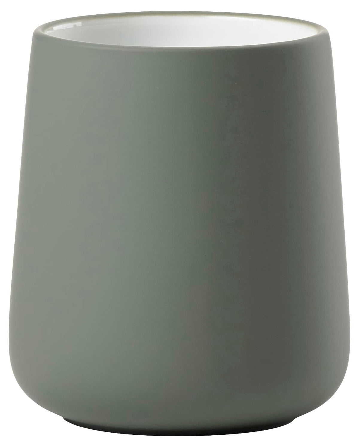 Zone Denmark Nova Porcelain Toothbrush Cup with Soft Touch Coating Diameter 8 cm Height 10 cm Olive Green