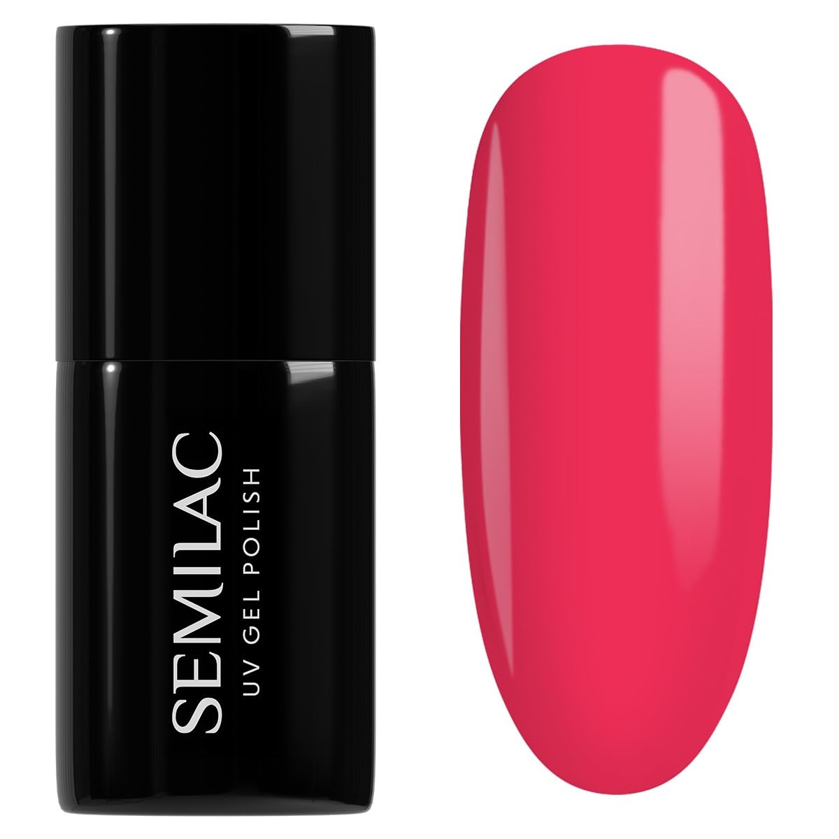 SEMILAC Gel Nail Polish 571 Neon Strawberry - Full Coverage Gel Polish - Soak Off Easy To Use LED/UV Nail Lamp - Long Lasting Manicure and Pedicure up