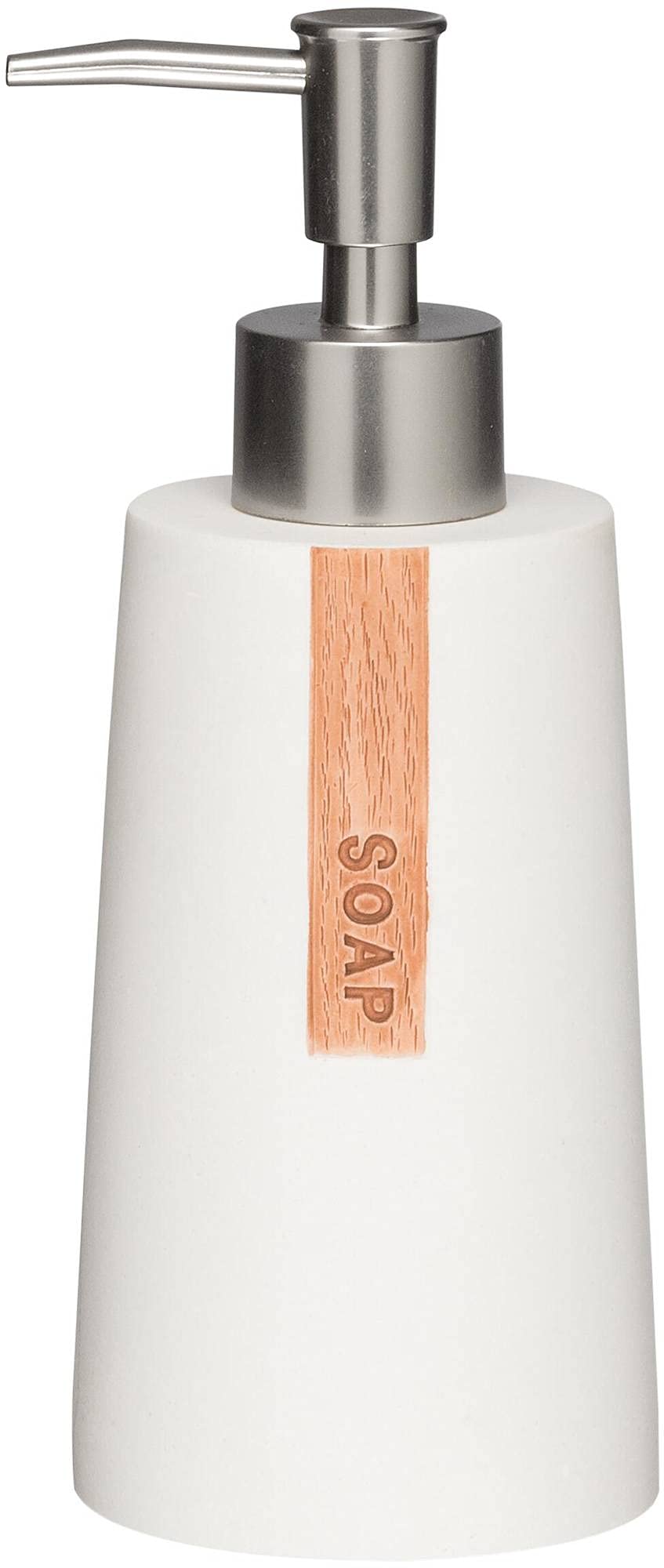 Sealskin Pierra Soap Dispenser, Polyresin, White, 7.4 x 18.5 x 7.3 cm