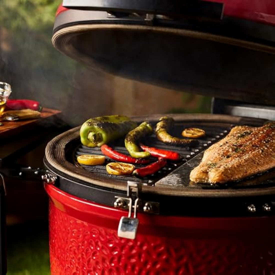 Kamado Joe KJ-HCICG Half Moon Cast Iron Grate Classic Joe, 45.7x22.8x1.2 cm,Black