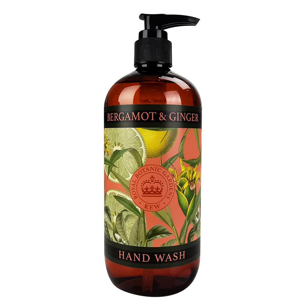 The English Soap Company Kew Gardens Hand Wash, Refreshing Botanical Wash with a Rich Lather, Enriched with Soothing Aloe Vera and Vitamin E, Bergamot