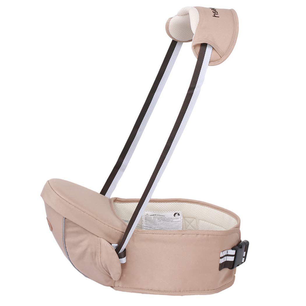 Ergonomic Hipseat Baby Carrier with Shoulder Strap, Waist Stool Seat for Carrying Baby Toddlers, Light Weight and Labor Saving-Khaki