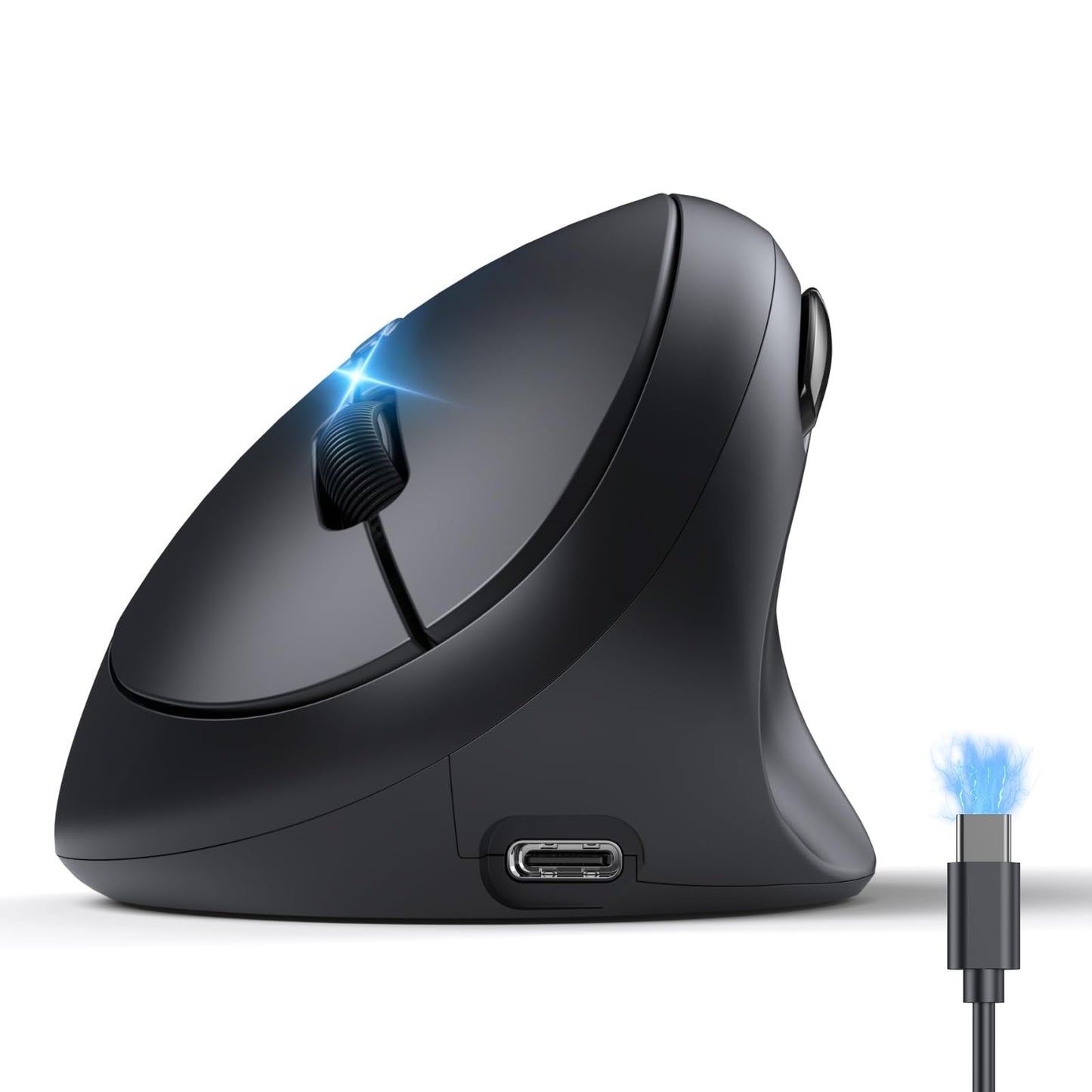 TECKNET Vertical Bluetooth Mouse Rechargeable, 4800DPI Ergonomic Wireless Mouse (Tri-Mode: BT5.0/BT3.0+2.4G), Slient Mouse with 6 Adjustable DPI,
