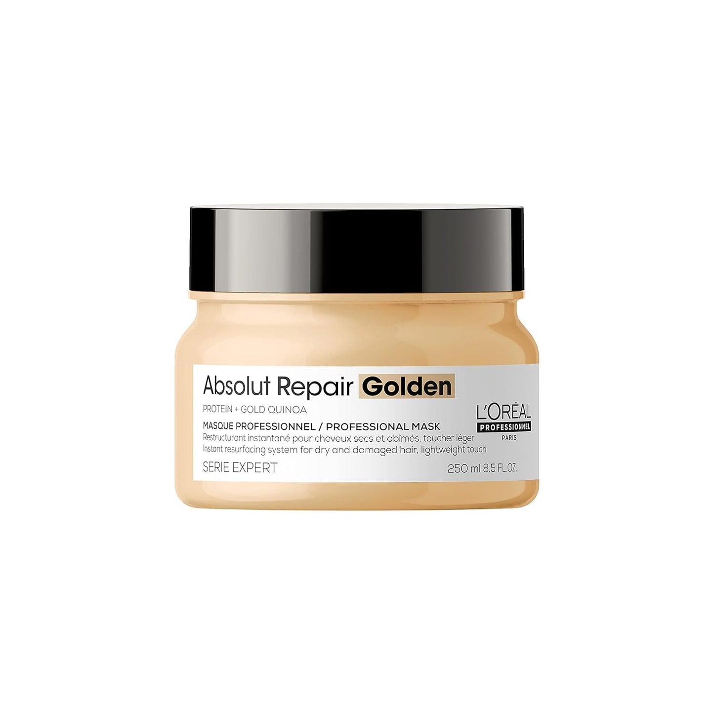 L?Or?al Professionnel Golden Lightweight Mask, With Protein And Gold Quinoa for Fine-Medium Dry And Damaged Hair, Serie Expert Absolut Repair, 250 ml