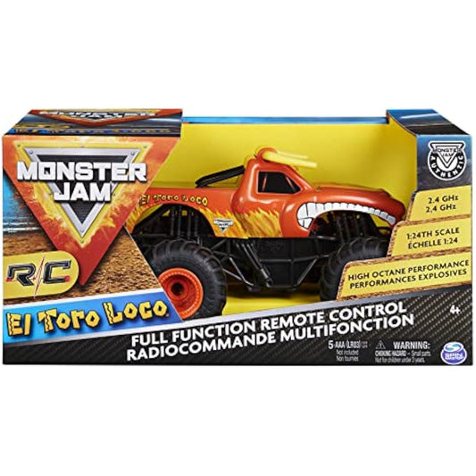 Monster Jam, Official El Toro Loco Remote Control Monster Truck, 1:24 Scale, 2.4 GHz, for Ages 4 and up