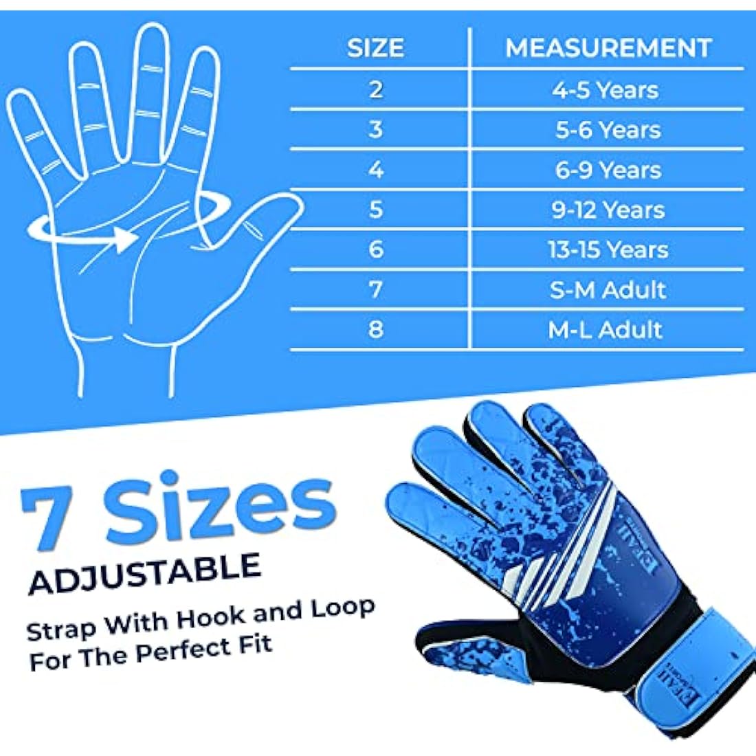 EFAH SPORTS Football Goalkeeper Gloves For Boys kids Children Youth Soccer Goalie Glove with Super Grip Palms