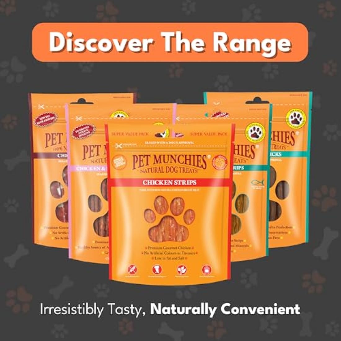Pet Munchies Chicken Strips Dog Treats, Value Pack Dog Chews with Natural Real Meat, Low in Fat and High in Protein 320 g (Pack of 1), Clear