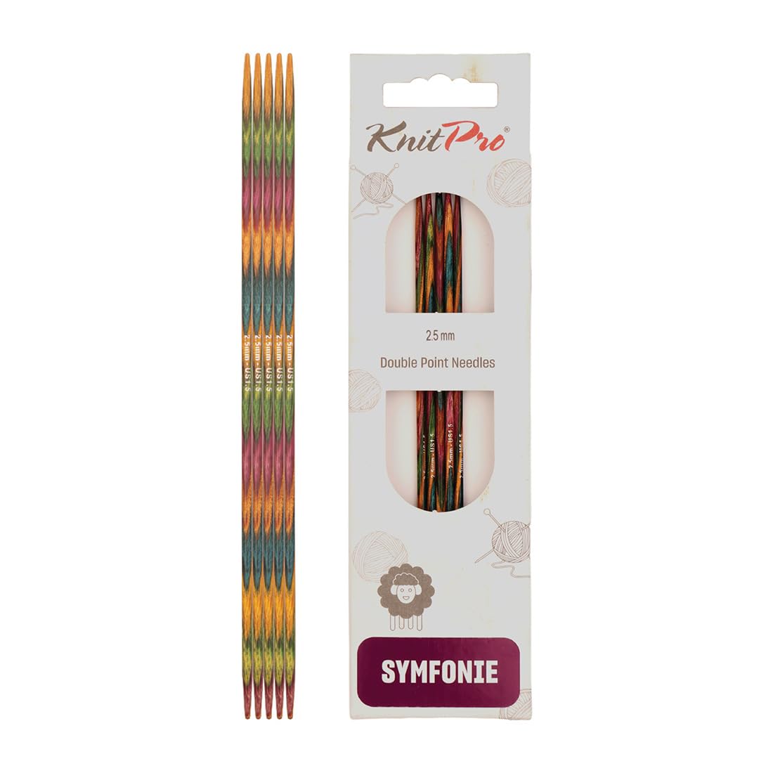 KnitPro Symfonie Double Pointed Needles 6" 15cm | 2.50mm