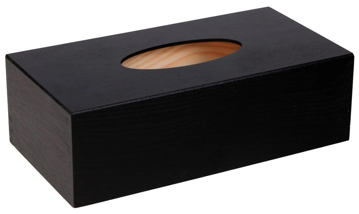 Wooden World - Tissue holder stylish wooden tissue box opened on the bottom - Black