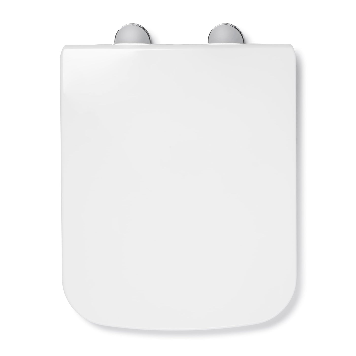 Croydex Leven Square Toilet Seat Soft Close - Quick Release Button for Easy Cleaning and Adjustable Hinges with Top and Bottom Fixings Included,