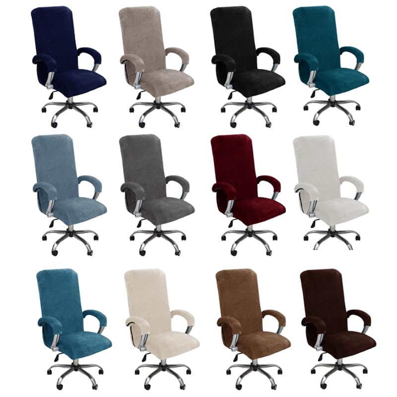 Bestenrose Velvet Office Chair Cover Stretch Computer Desk Armchair Covers