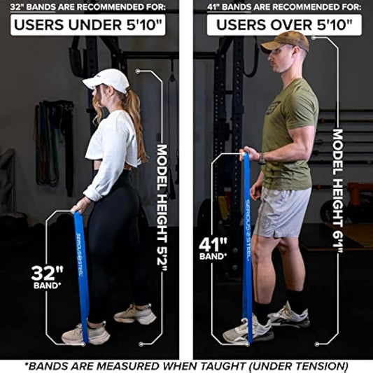 'Serious Steel Fitness 32'' Resistance Training Bands (Portable Exercise Band System Training Bands- Great for Individuals Under 5'10'')'