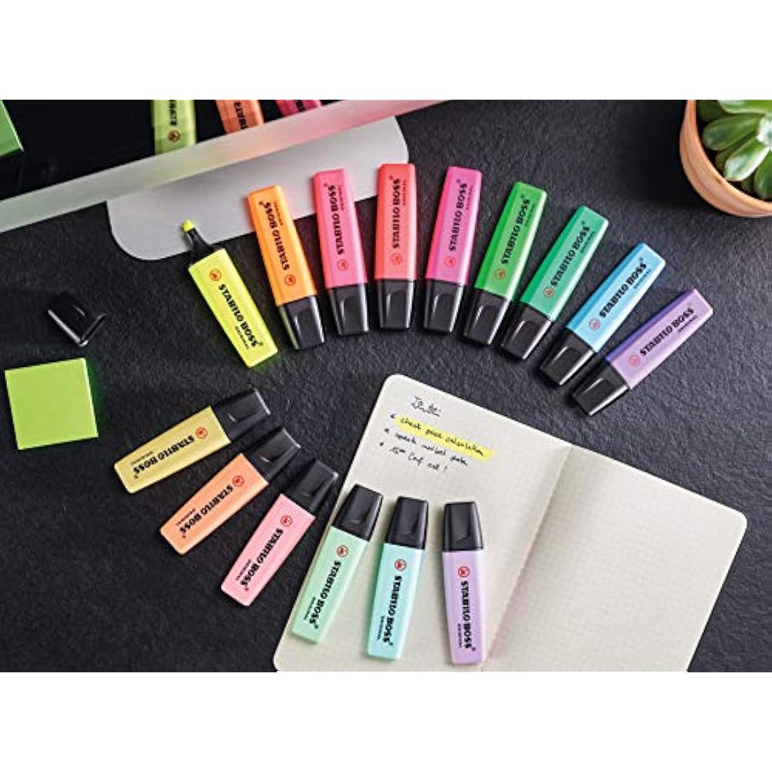 STABILO BOSS ORIGINAL - Highlighter - Pack of 48 - with 5 Neon Colours