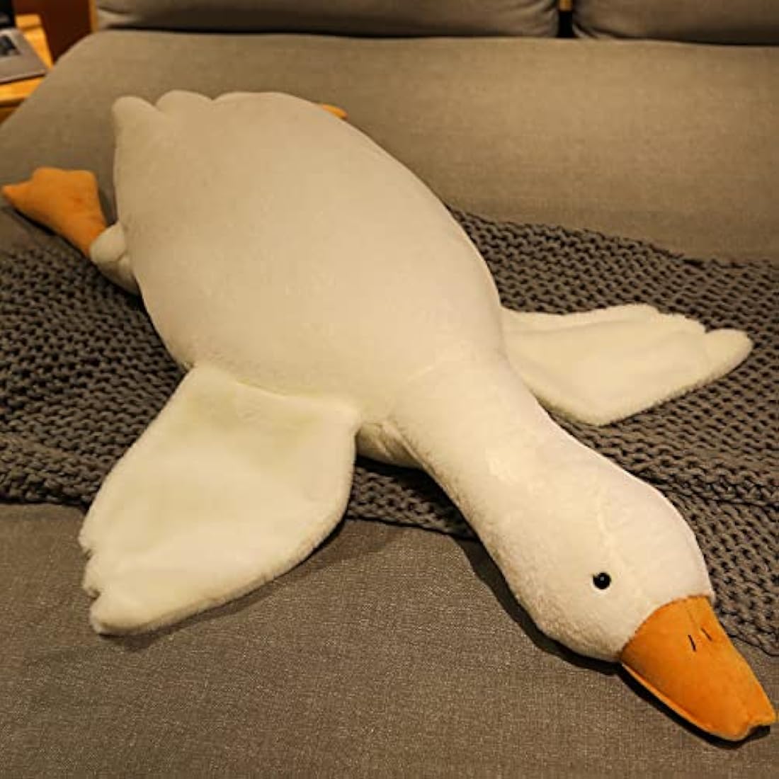 50-160CM Huge Goose Plush Toys Big Duck Doll Soft Stuffed Animal Sleeping Pillow Cushion for Kids and Girls (90CM)