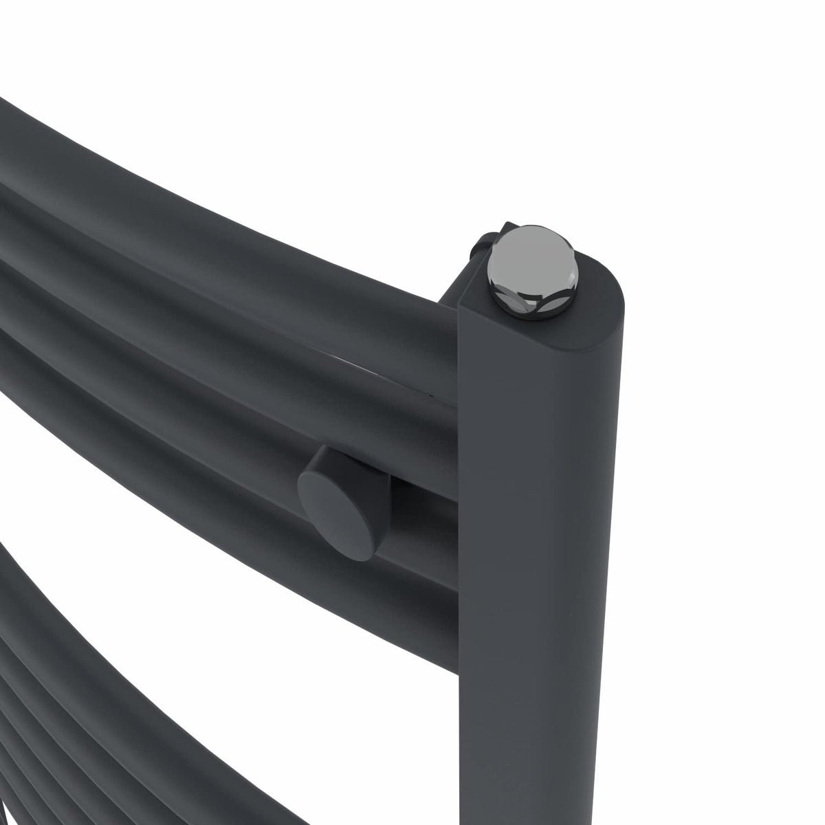 Warmehaus Curved Heated Towel Rail Anthracite Radiator 1600x500mm