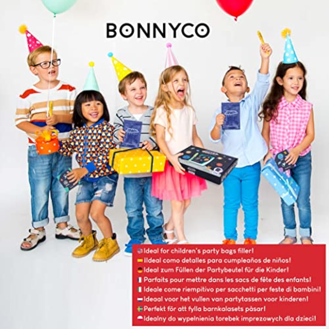 BONNYCO Invisible Ink Pen and Notebook, Pack 32 Space Party Bag Fillers for Kids, Pinata Toys | Birthday Decorations | Stocking Fillers for Kids Birthday | School Prizes, Space and Universe Gifts