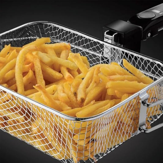 Russell Hobbs Electric Deep Fat Fryer, 2.5L capacity/can cook 1kg food, Carbon odour filter, Large observation window, Non-stick coated pan, Adjustable thermostat, Handle lift system, 1800W, 24570
