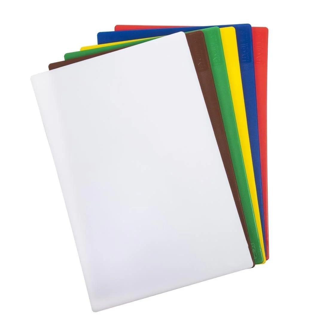 Hygiplas Colour Coded Chopping Board Set with Rack & Wall Chart 6 Pieces